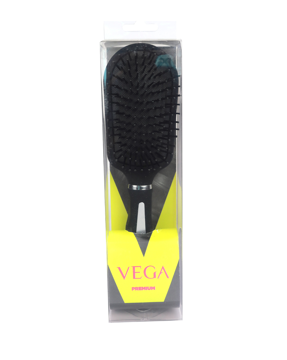 Vega Cushioned Hair Brush Black