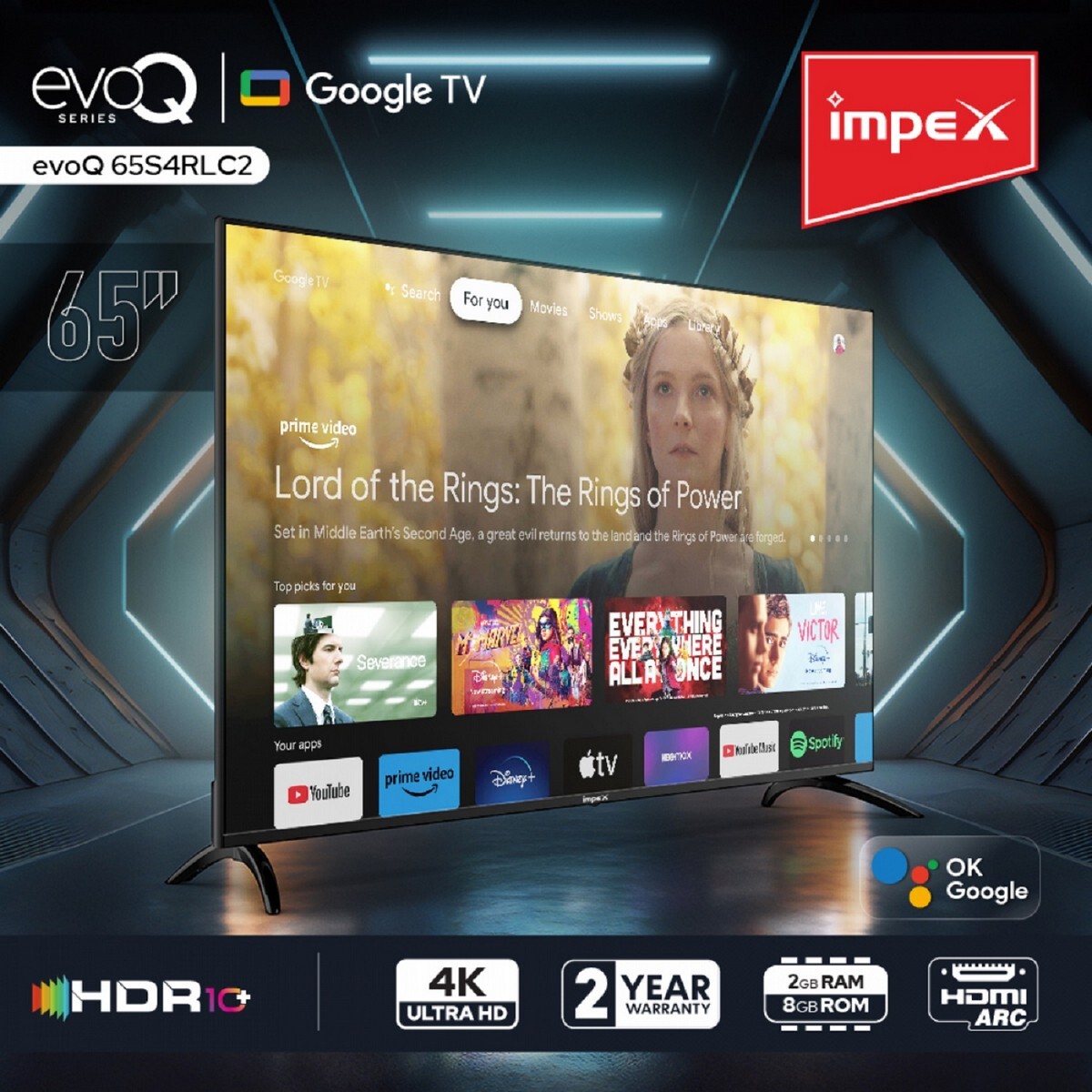 Impex 4K Google TV EvoQ 65S4RLC2 65"