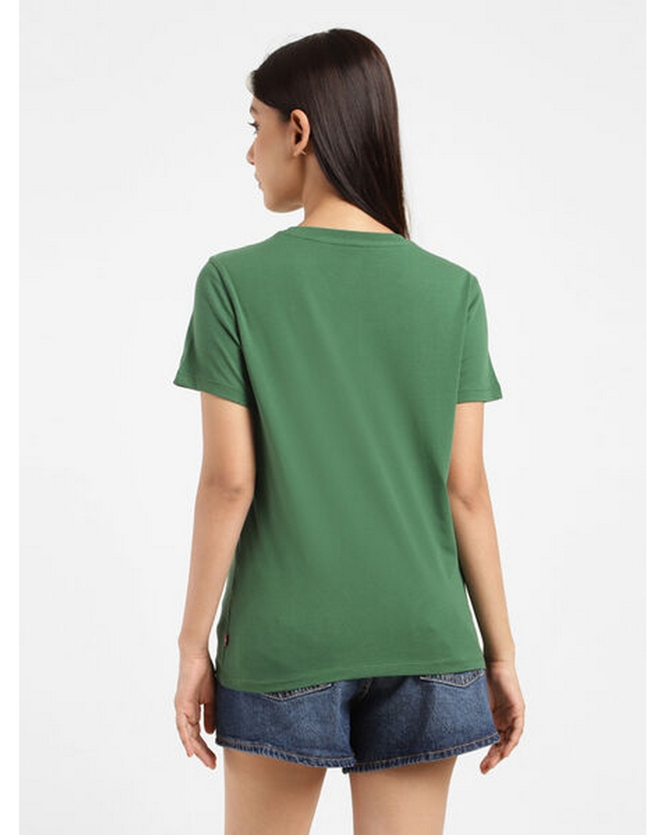 Levis Ladies printed Dark-Green Regular Fit T Shirt