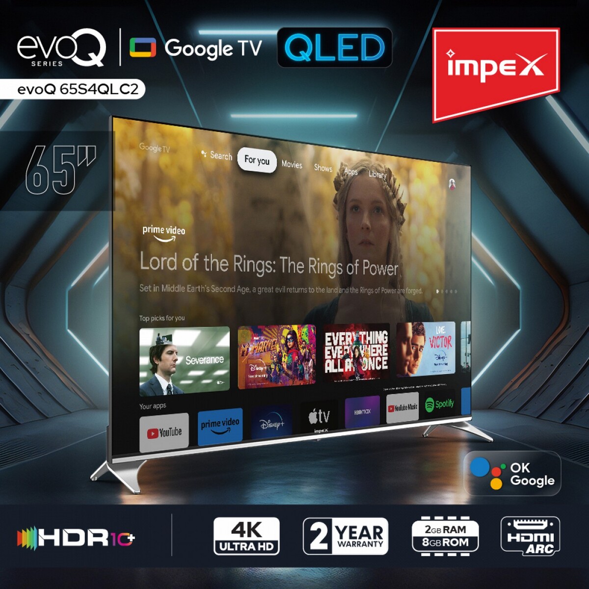 Impex 4K Ultra HD Google TV EvoQ 65S4QLC2 65"