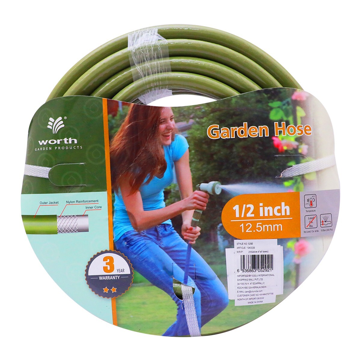 Worth Garden Hose With Fitting 10M-5292