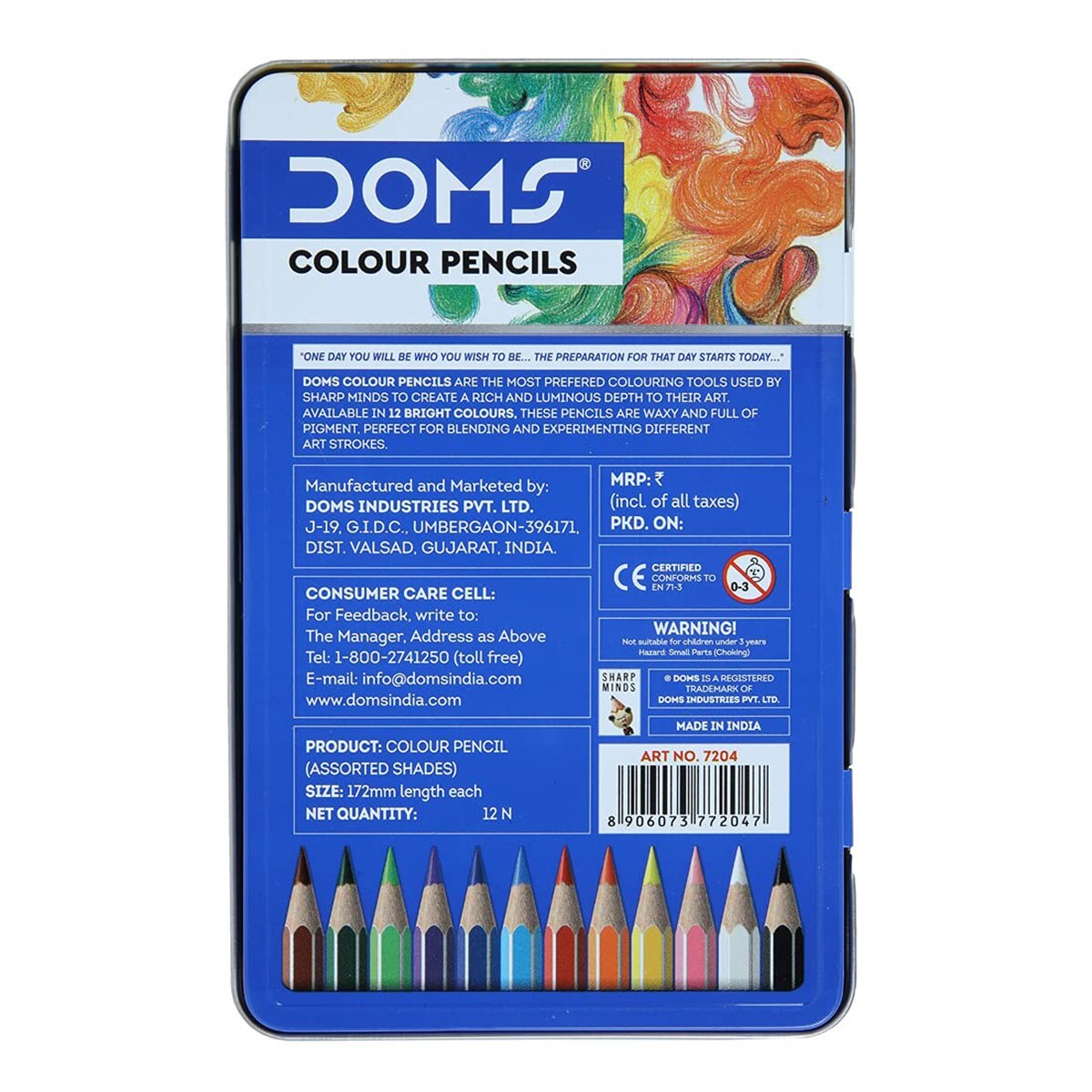 Doms FSC 12 Pencil Flat Tin 7204