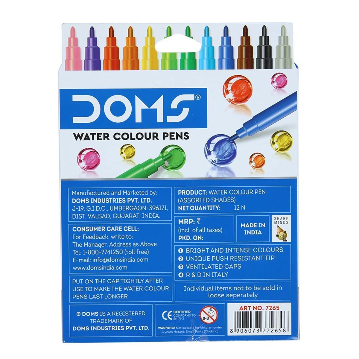 Doms Aqua Water colour Pen 12s 7265