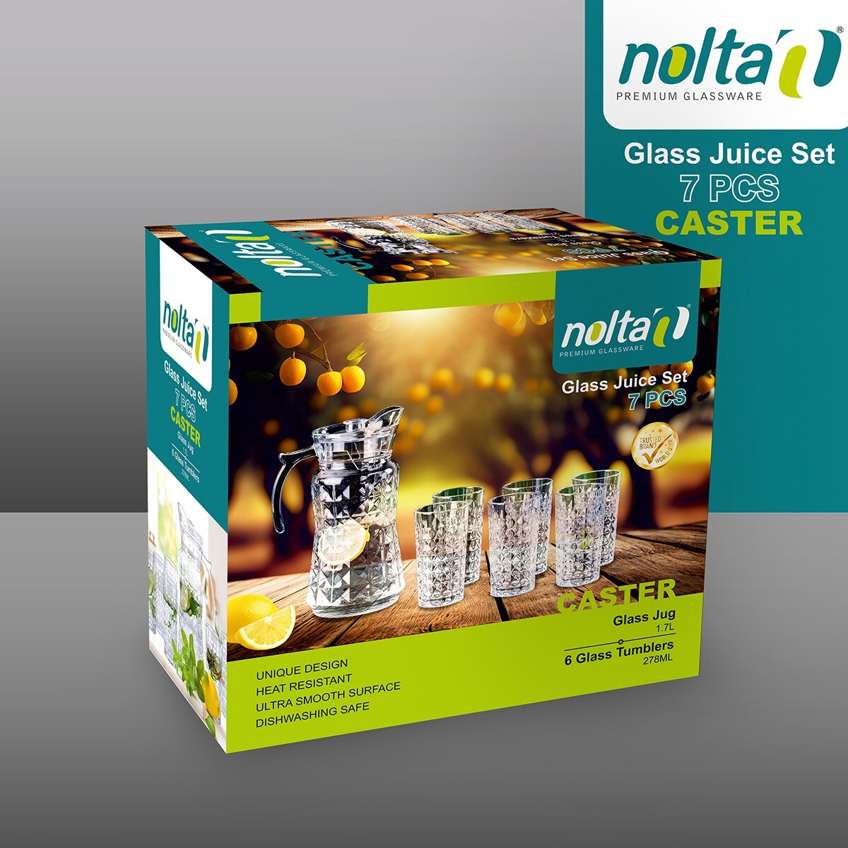 Nolta 7pc Glass Set Caster
