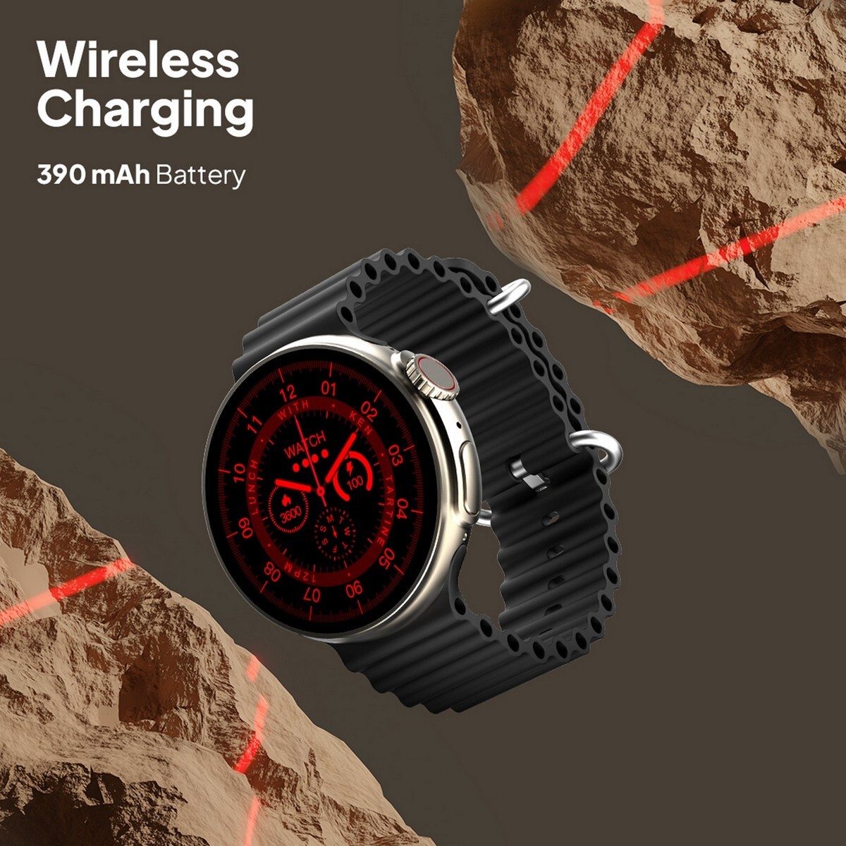 Fire Boltt Smart Watch Cyclone BSW124 Silver Black