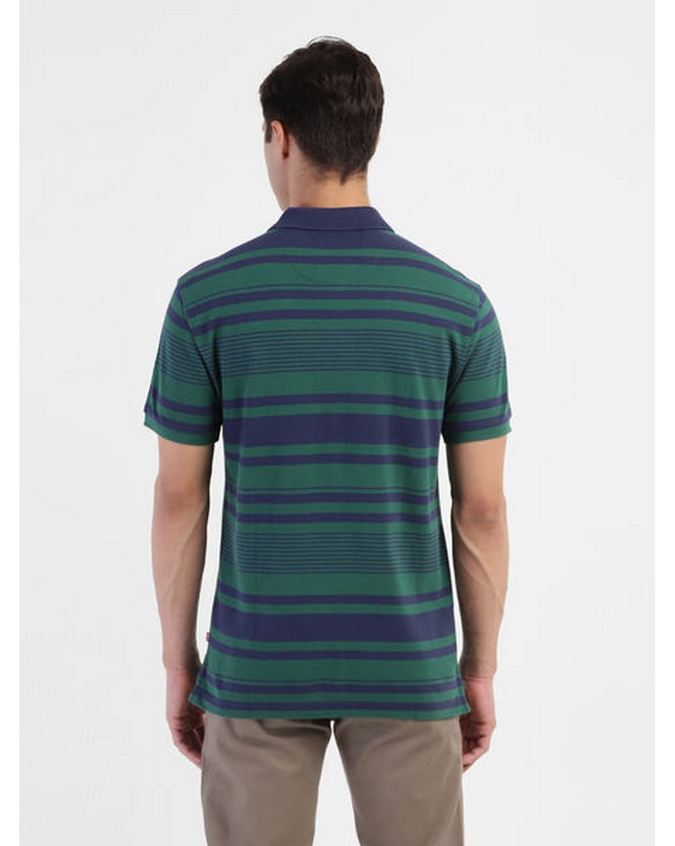 Levis Ladies stripes Emerald slim fit Polo T Shirt