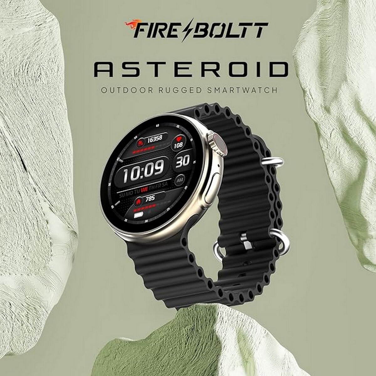 Fire Boltt Smart Watch Asteroid Silver Black