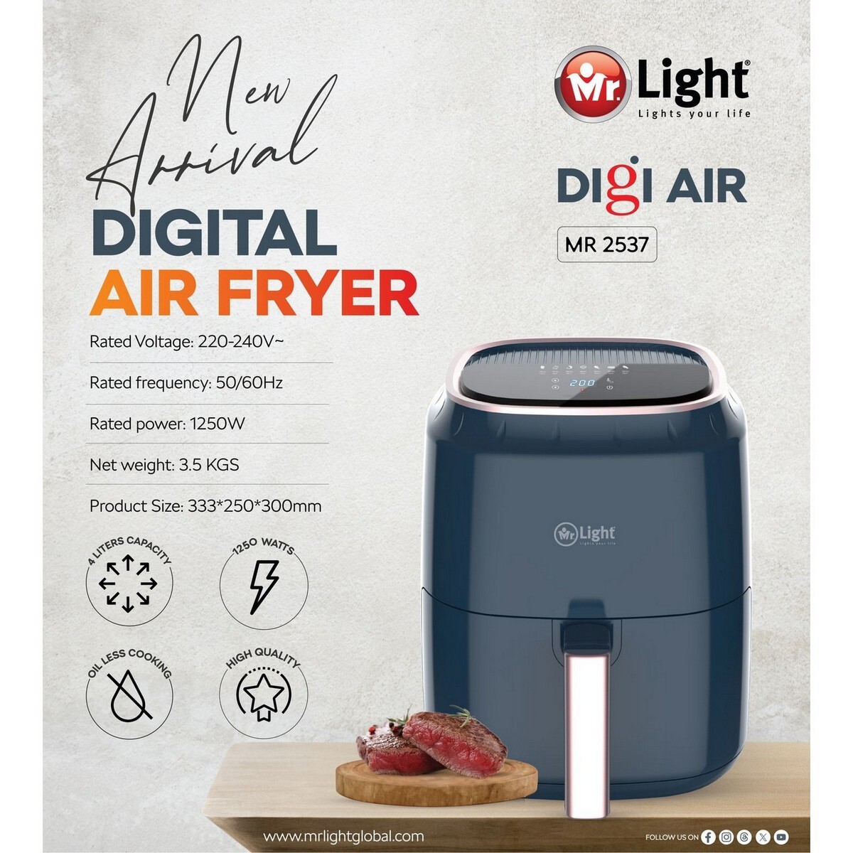 Mr Light Digital Airfryer MR.2537