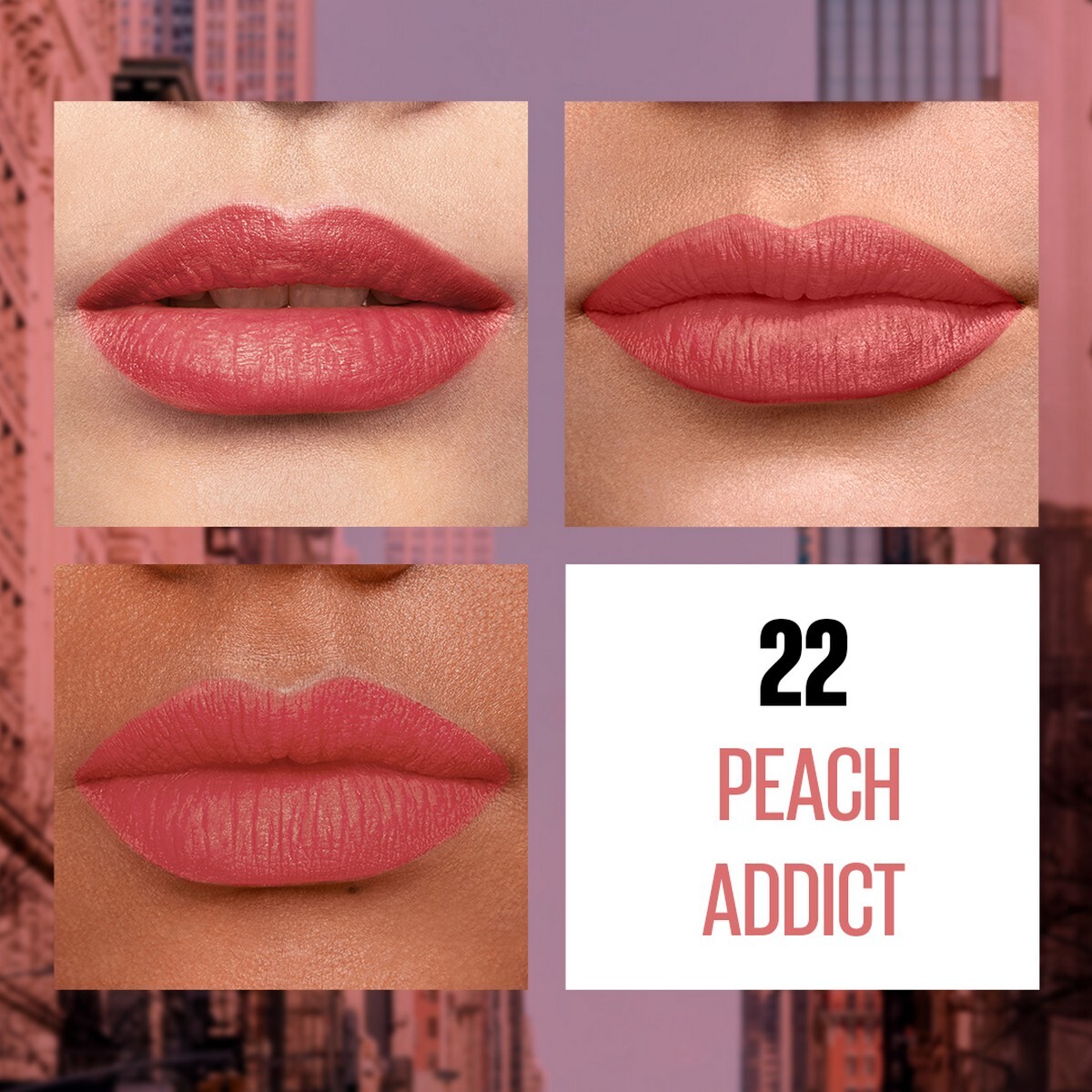 Maybelline New York Sensational Liquid Matte Lipstick, 22 Peach Addict, 7ml - Liquid Lipstick Shades Delivering Intense Matte Color Effect