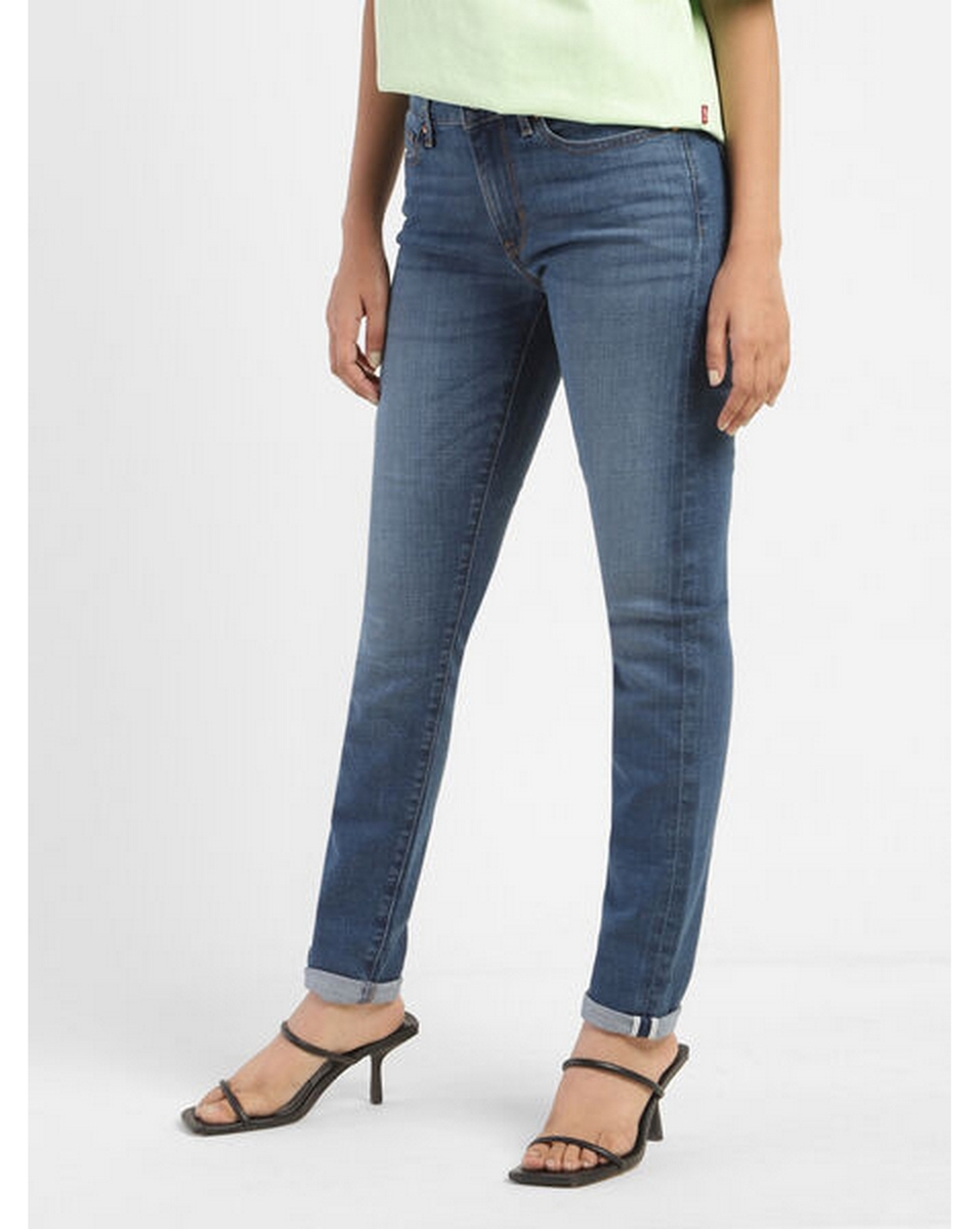 Levis Ladies Solid Blue Skinny Fit Jeans
