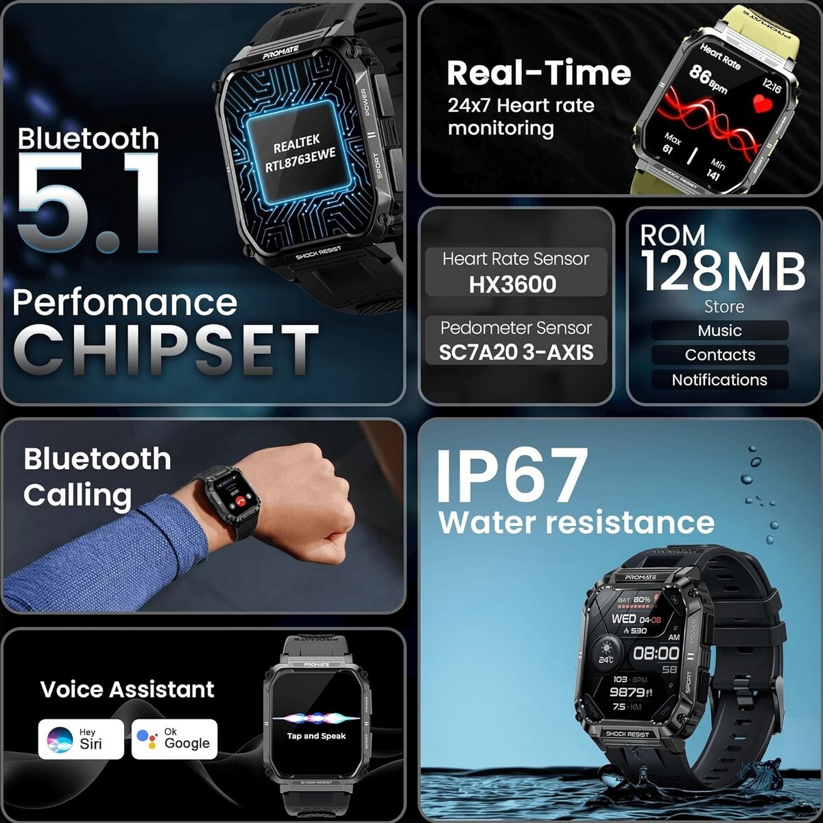 Promate Xwatch-S19 Smart Watch Black