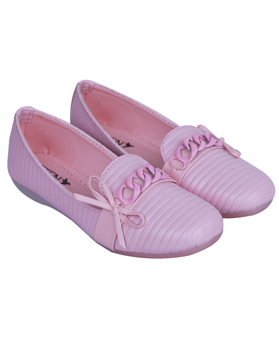Eten Girls Rexine Peach Slip-On  Casual Shoes