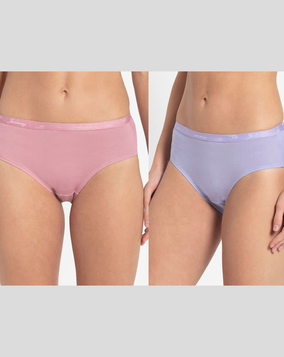 Jockey Ladies 2 Pieces Pack Assorted Colour Solid Panties Large