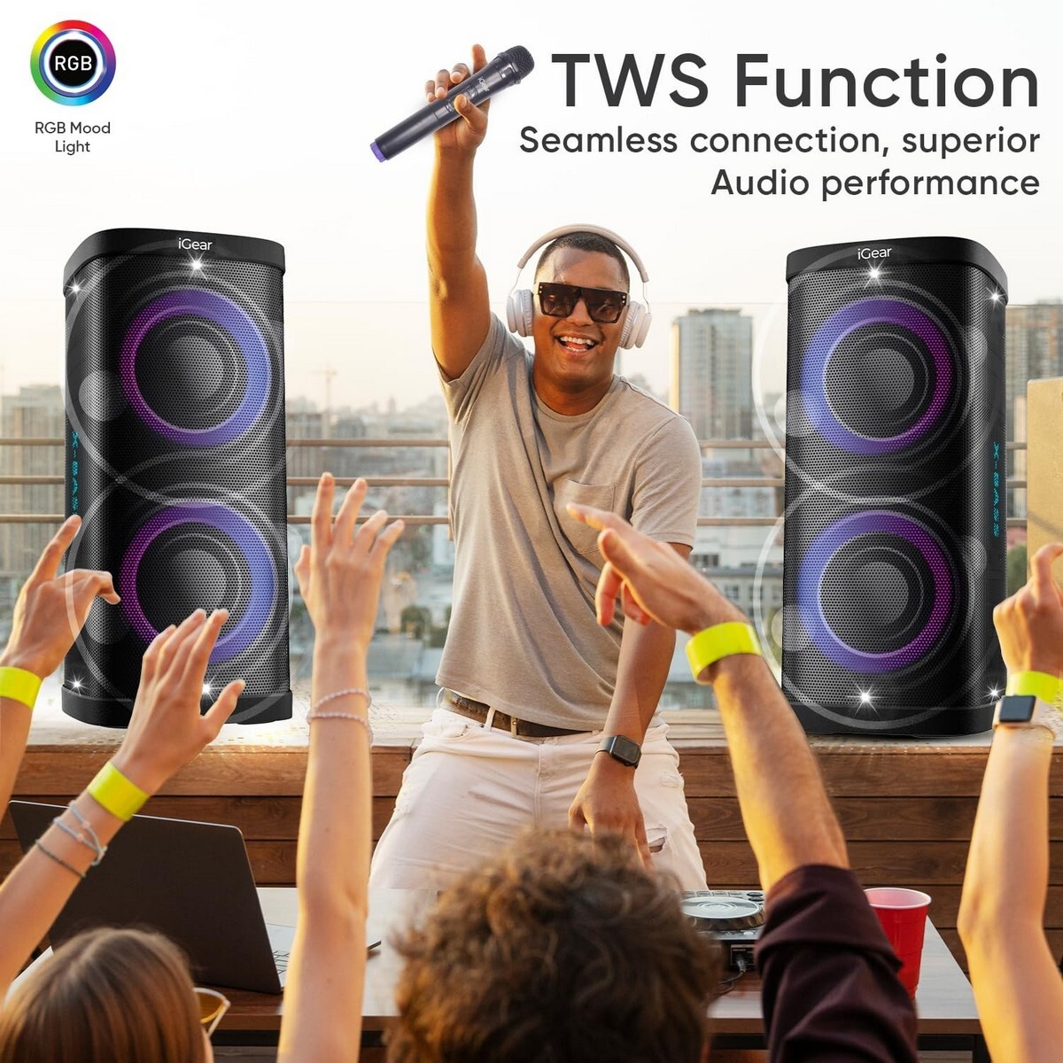 I Gear Portable Bluetooth Party Speaker IG-1141 X BASS