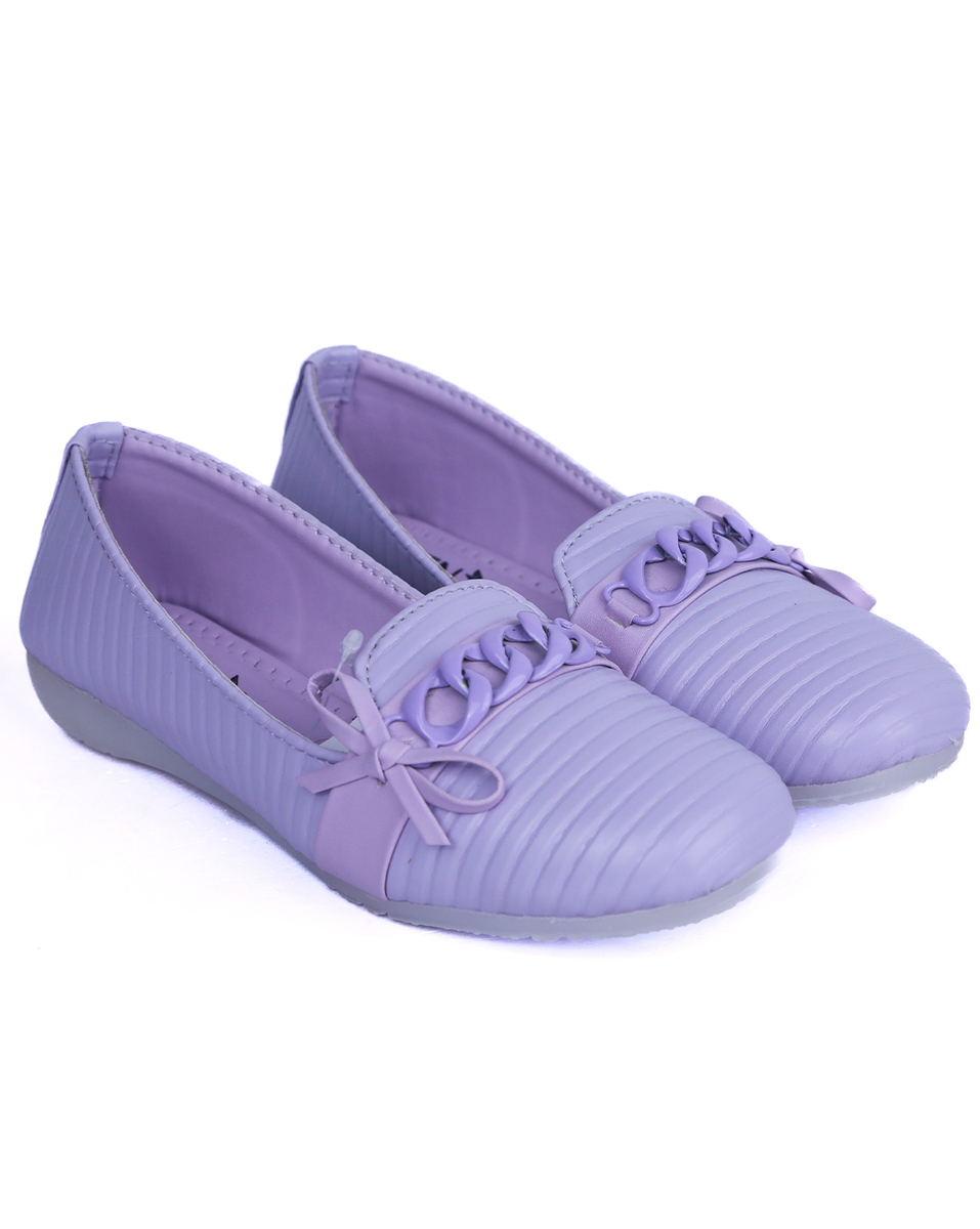 Eten Girls Rexine Lavender Slip-On  Casual Shoes