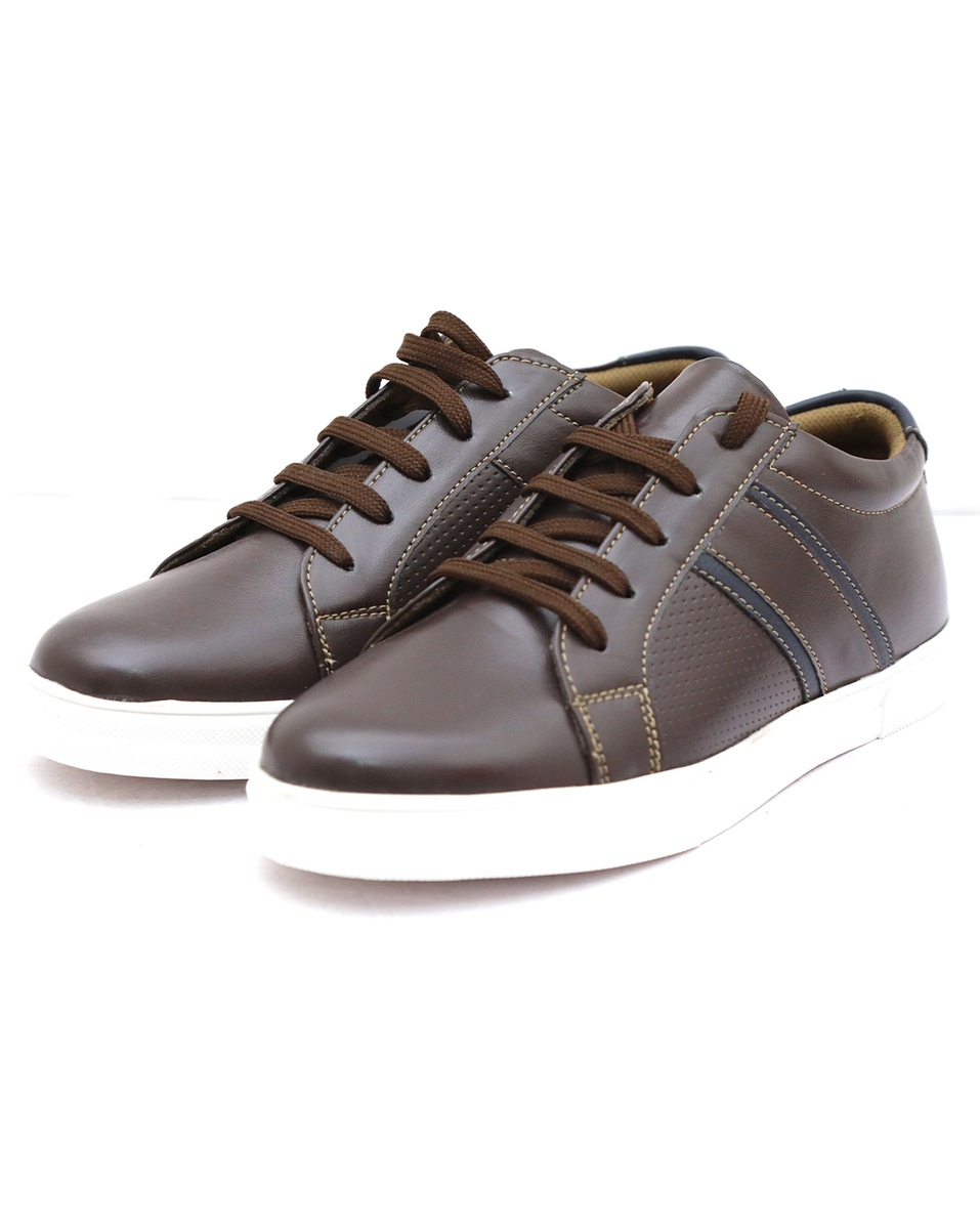 Tom Smith Mens Rexine Brown Lace Up Casual Shoe