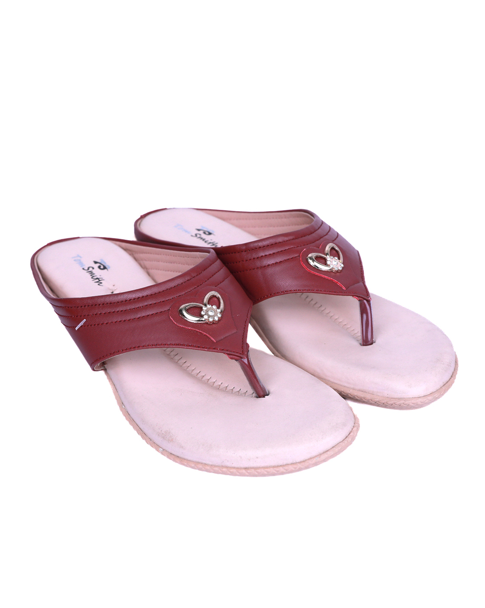 Tom Smith Ladies Rexine Cherry Slip on Sandals