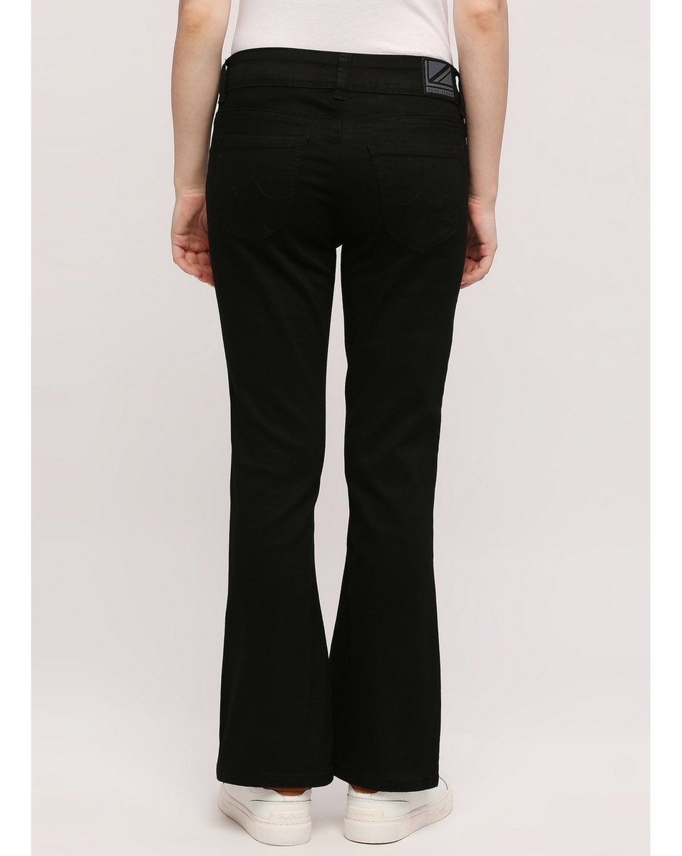 Pepe Ladies Solid Black Slim Fit Jeans
