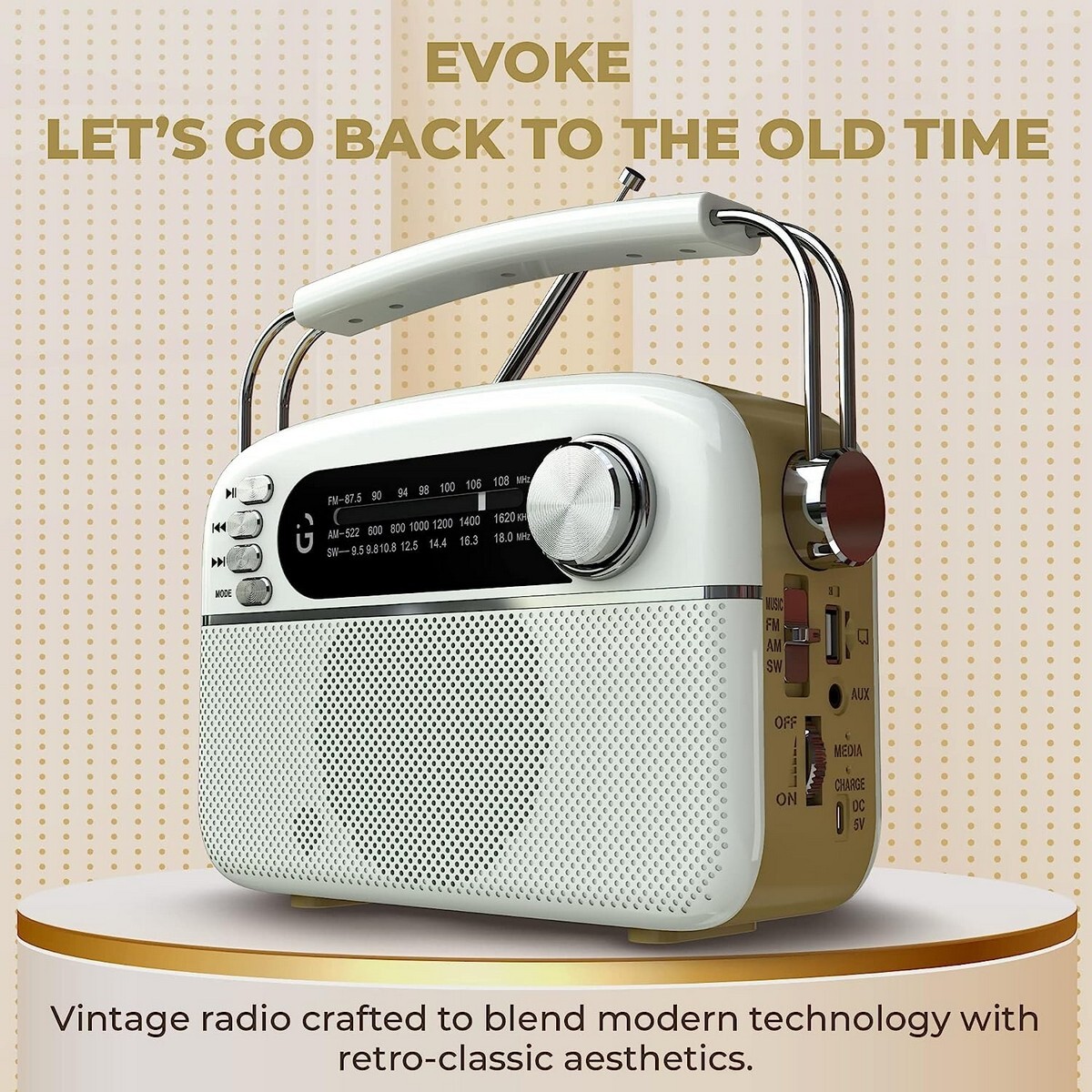 I Gear Evoke Retro Modern Style Radio and MP3 Player With FM/AM/SW