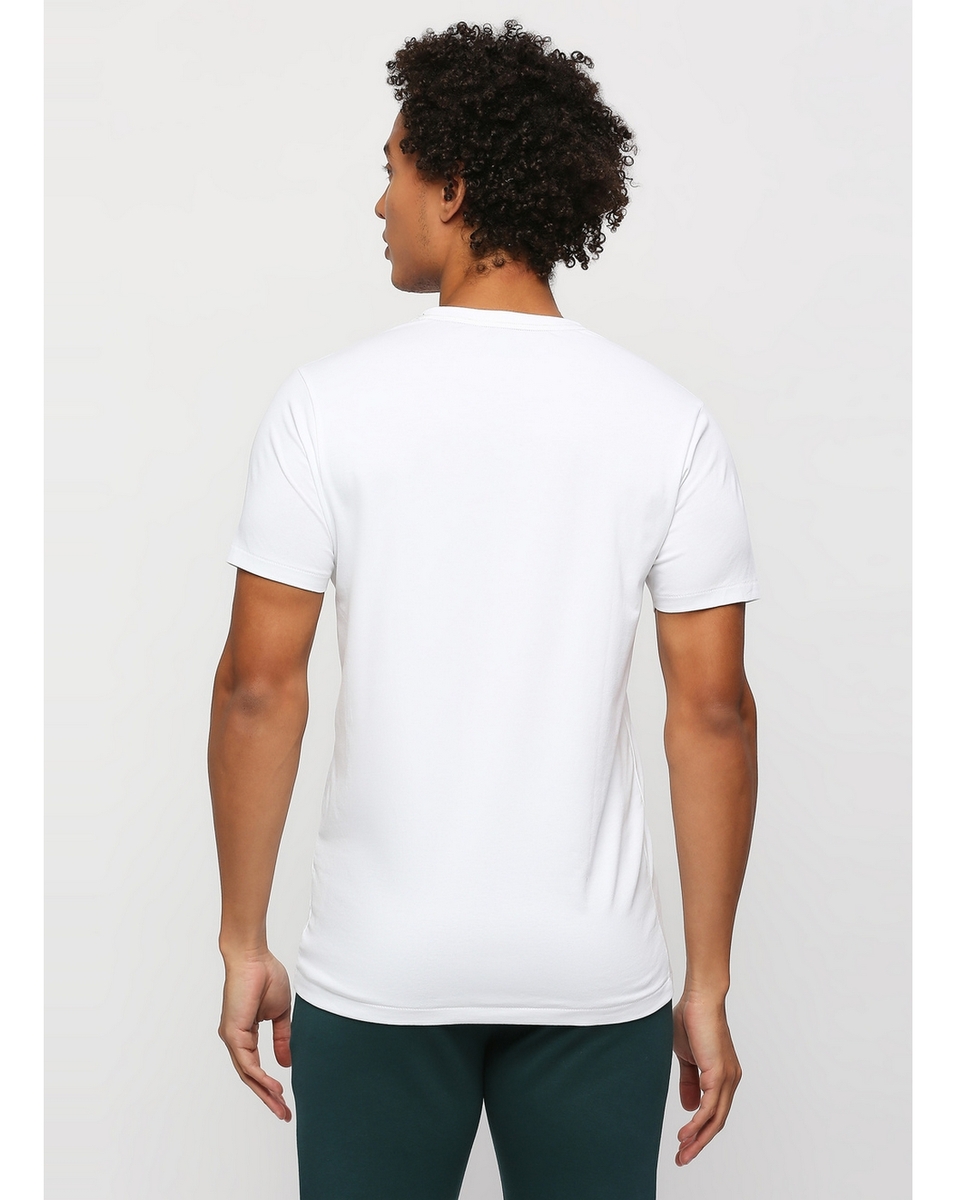 Pepe Mens Solid White Slim Fit T Shirt