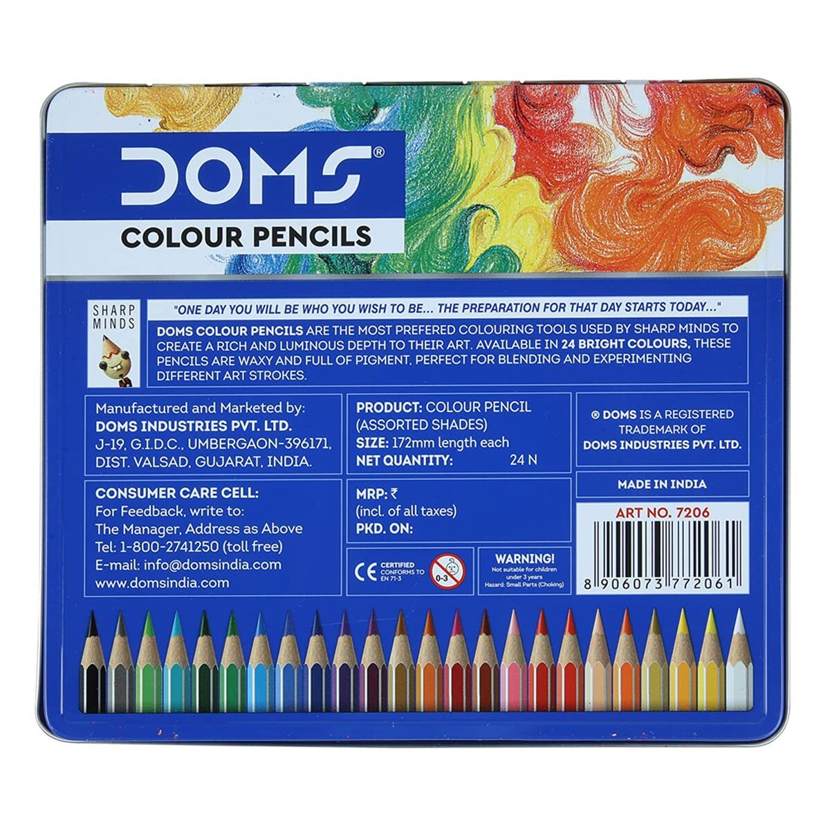 Doms FSC 24 Pencil Flat Tin 7206