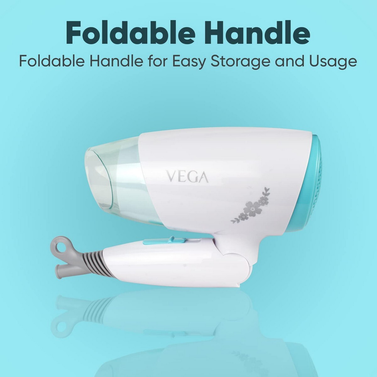 VEGA Insta Look 1400 Watts Foldable Hair Dryer with Cool Shot Button & 3 Heat/Speed Settings VHDH-23