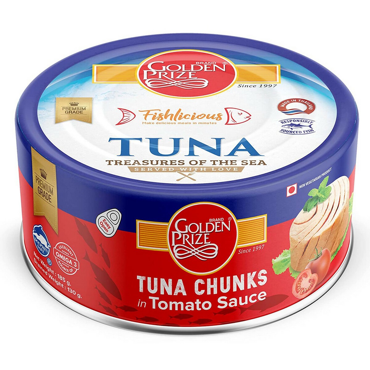 Golden Prize  Tuna Chunks In Tomato  Sauce 185G