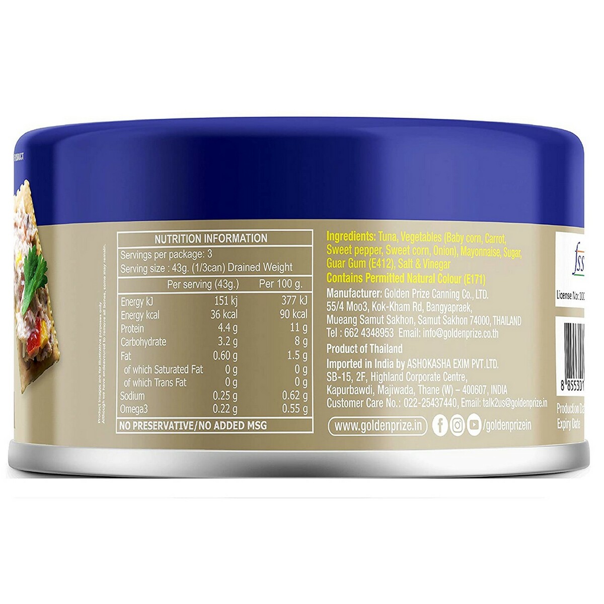 Golden Prize  Tuna Spread  In Mayonnaise 185G