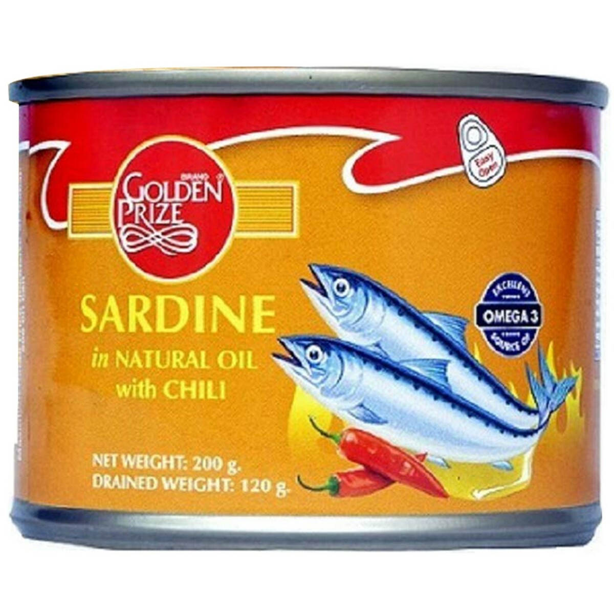 Golden Prize  Sardine  In Natural  Oil With  Chili 200G