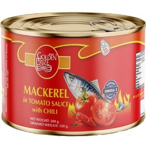 Golden Prize Mackerel  In Tomato Sauce With Chili 200G