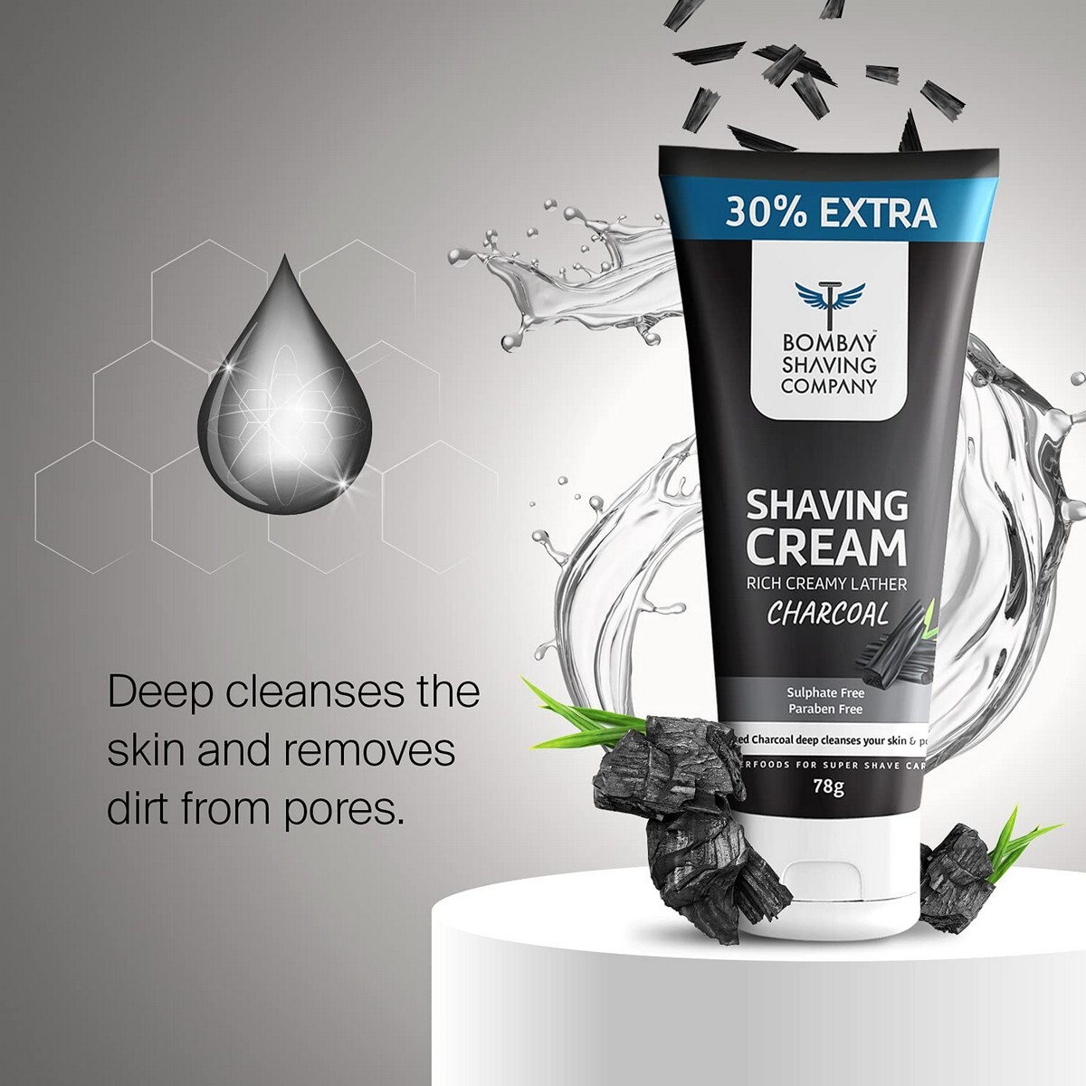 Bombay Shaving  Charcoal Shaving Cream 78g