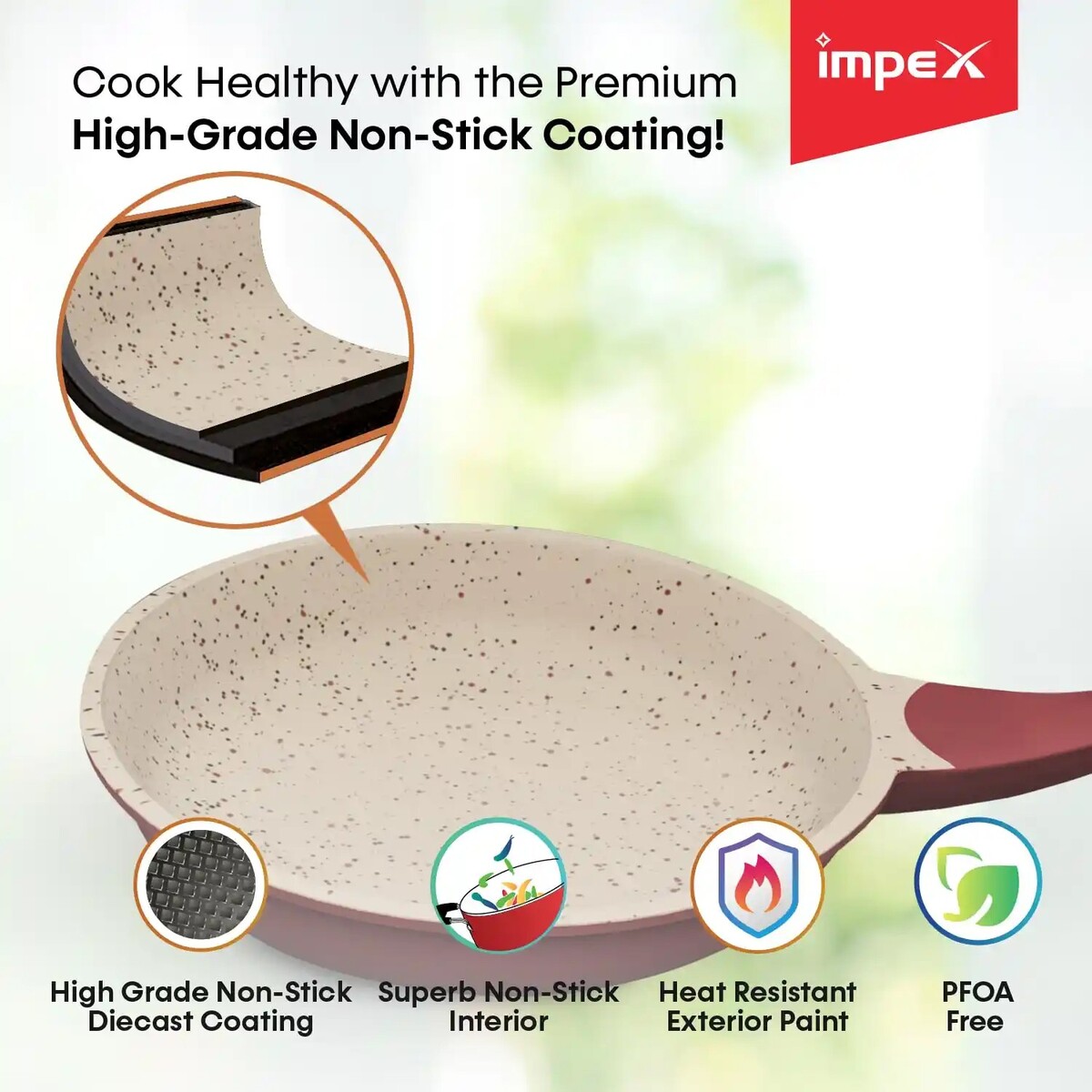 Impex Diecast Non Stick Fry Pan Ruby24