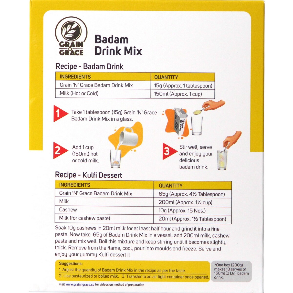 Grain Grace Instant Badam Drink Mix 200gm