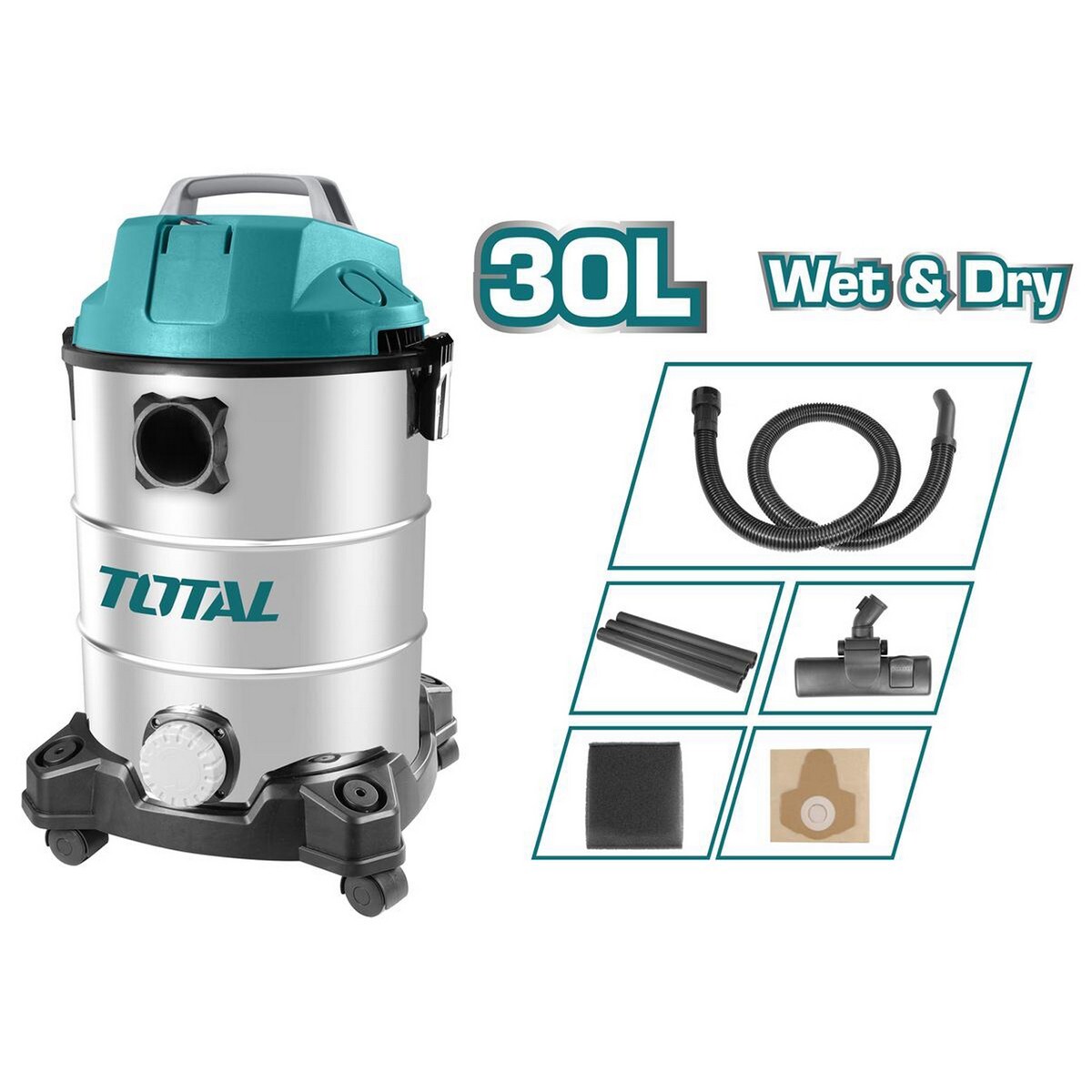 Total TVC13301 Wet & Dry Vacuum Cleaner 1300W