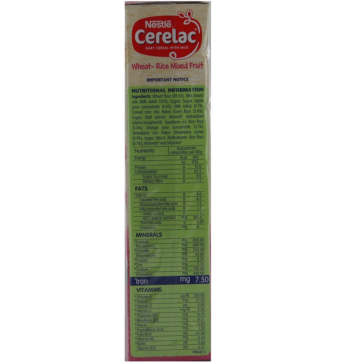 Cerelac Wheat Rice Mixed Fruit Stage 3 300g