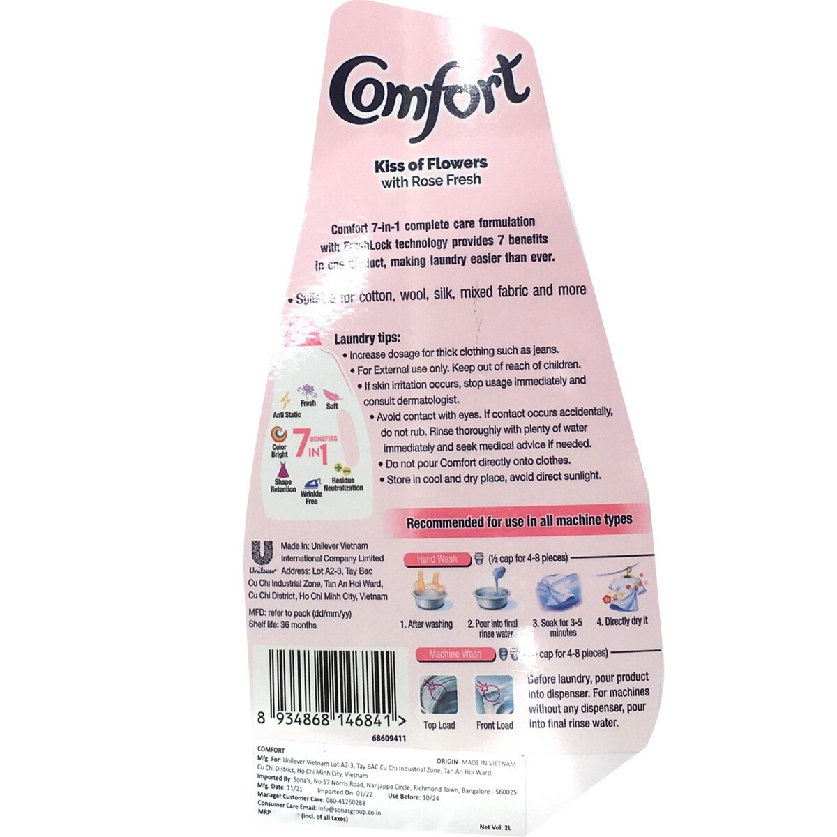 Comfort Fabric Conditioner Rose Fresh 2L(Import)