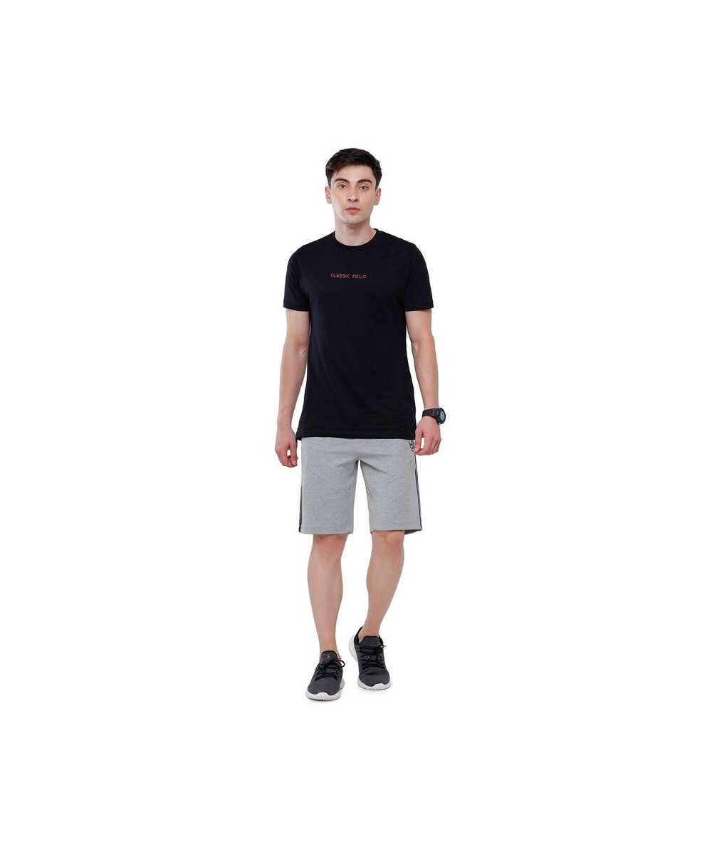 Classic Polo Mens Slim Fit Black Solid Shorts