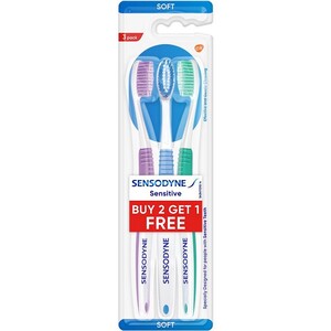 Sensodyne Toothbrush Sensitive 2+1 Free Assorted Colours
