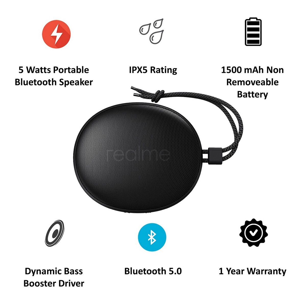 Realme Bluetooth Speaker Cobble 5W Black