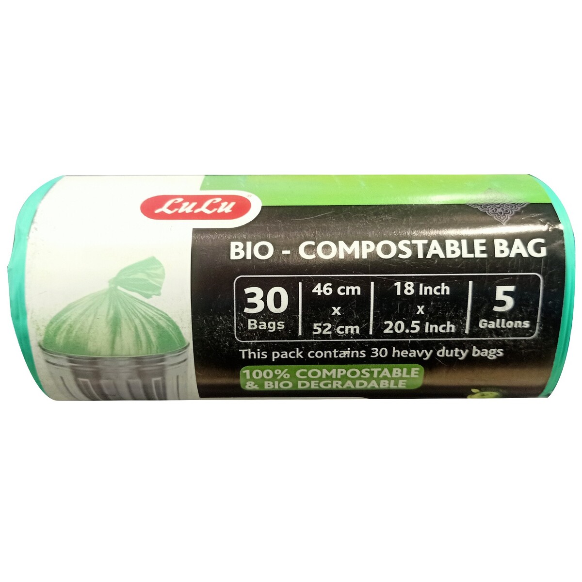 Lulu Compostable Garbage Bag Green 46x52 30s
