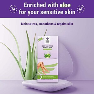 Bombay Shaving  Body Wax Strips Aloe-ha glow Sensitive Skin 8+2