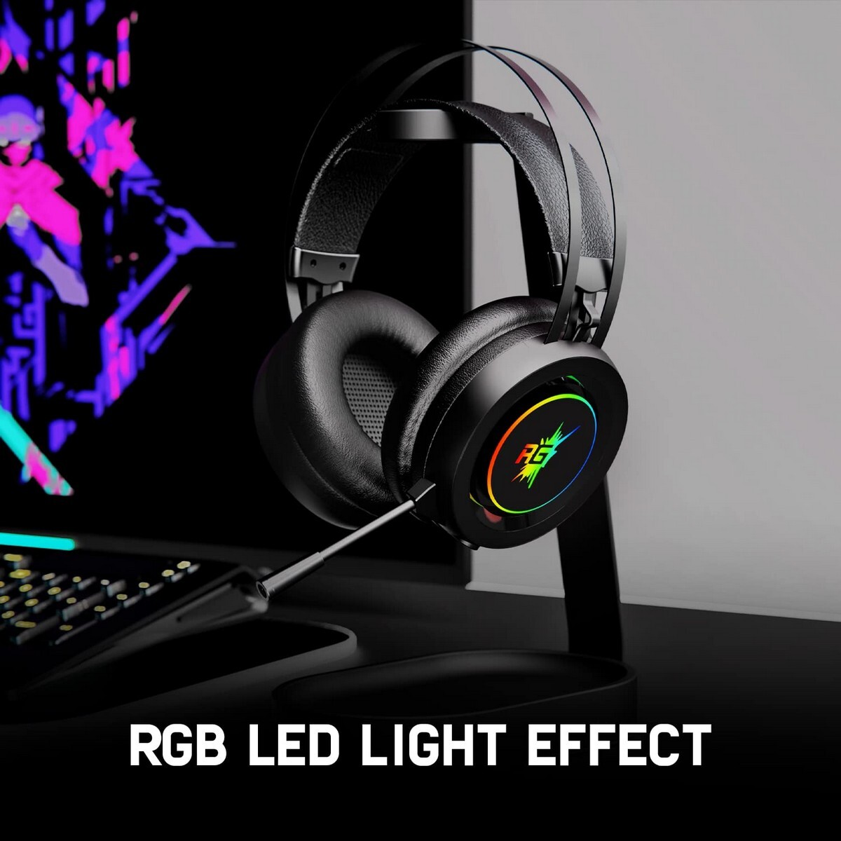 Redgear Cloak 3.5MM RGB Wired Over Ear Gaming Headphones with Mic