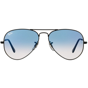 Rayban Unisex Black Frame With Clear Gradient Blue Lens Sunglass