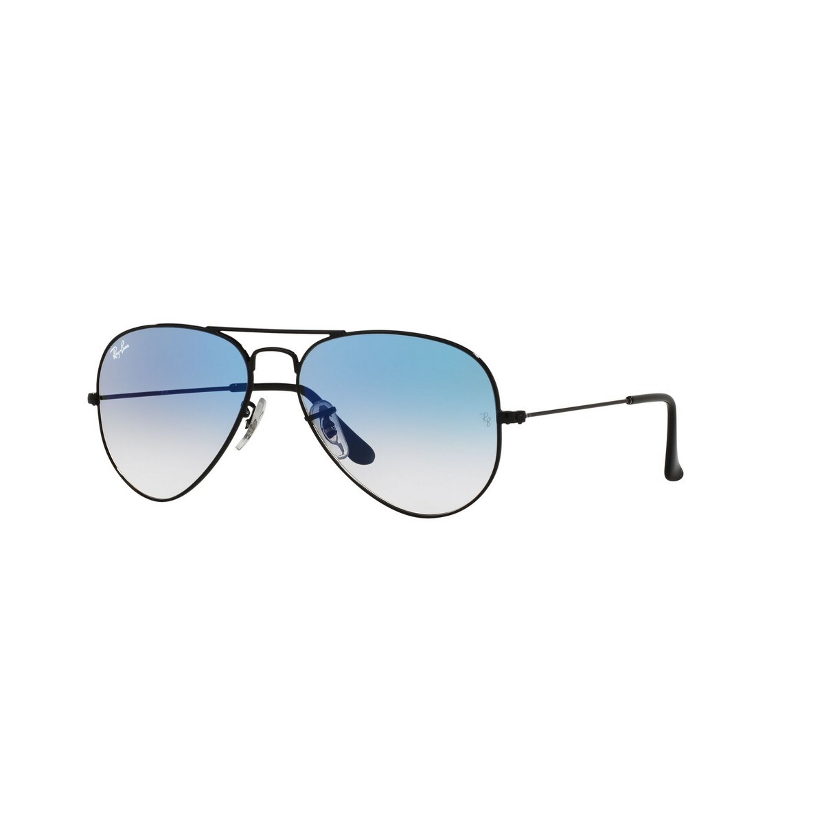 Rayban Unisex Black Frame With Clear Gradient Blue Lens Sunglass