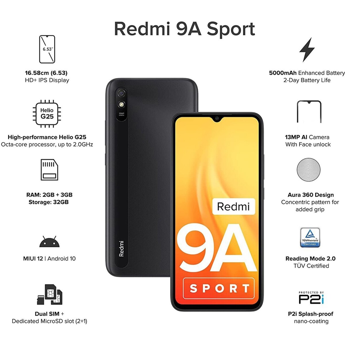 Xiaomi Redmi 9A Sport 2GB/32GB Carbon Black