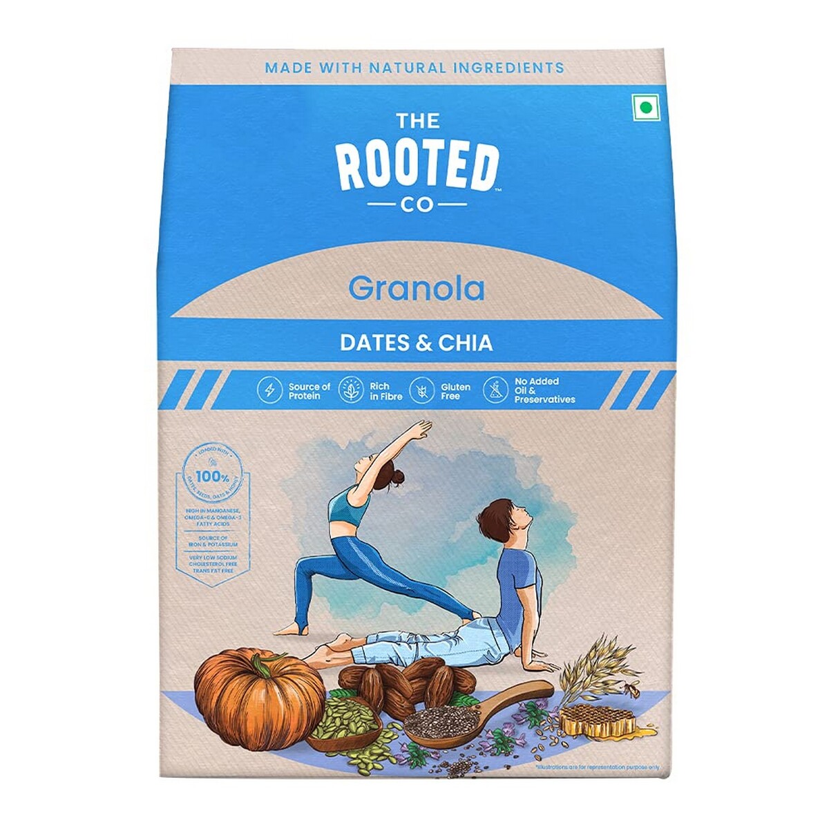 The Rooted Company Granola Dates & Chia 400g