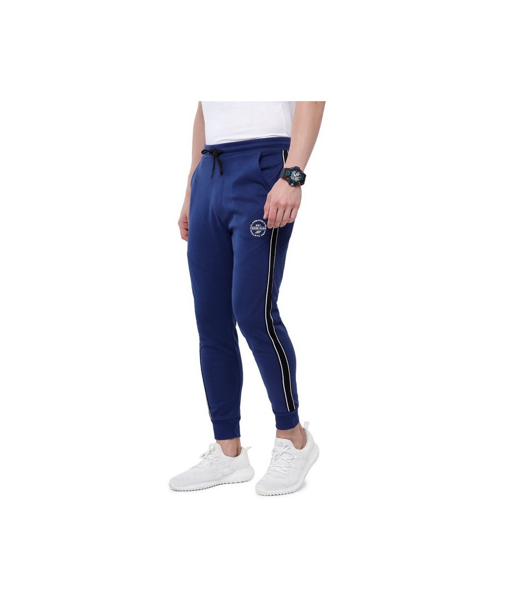 Classic Polo Mens Slim Fit Blue Solid Jogger Pant
