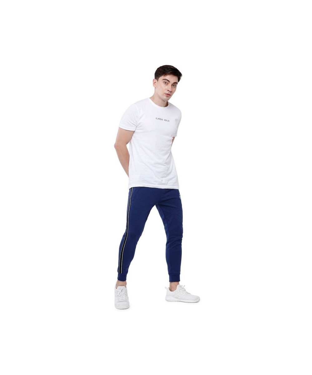 Classic Polo Mens Slim Fit Blue Solid Jogger Pant