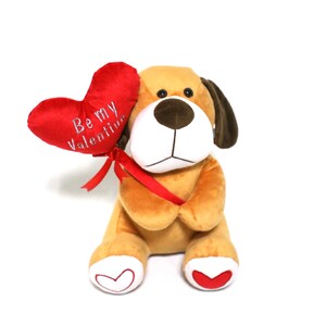 Zaal Dog Plush With Rose 10in-1422
