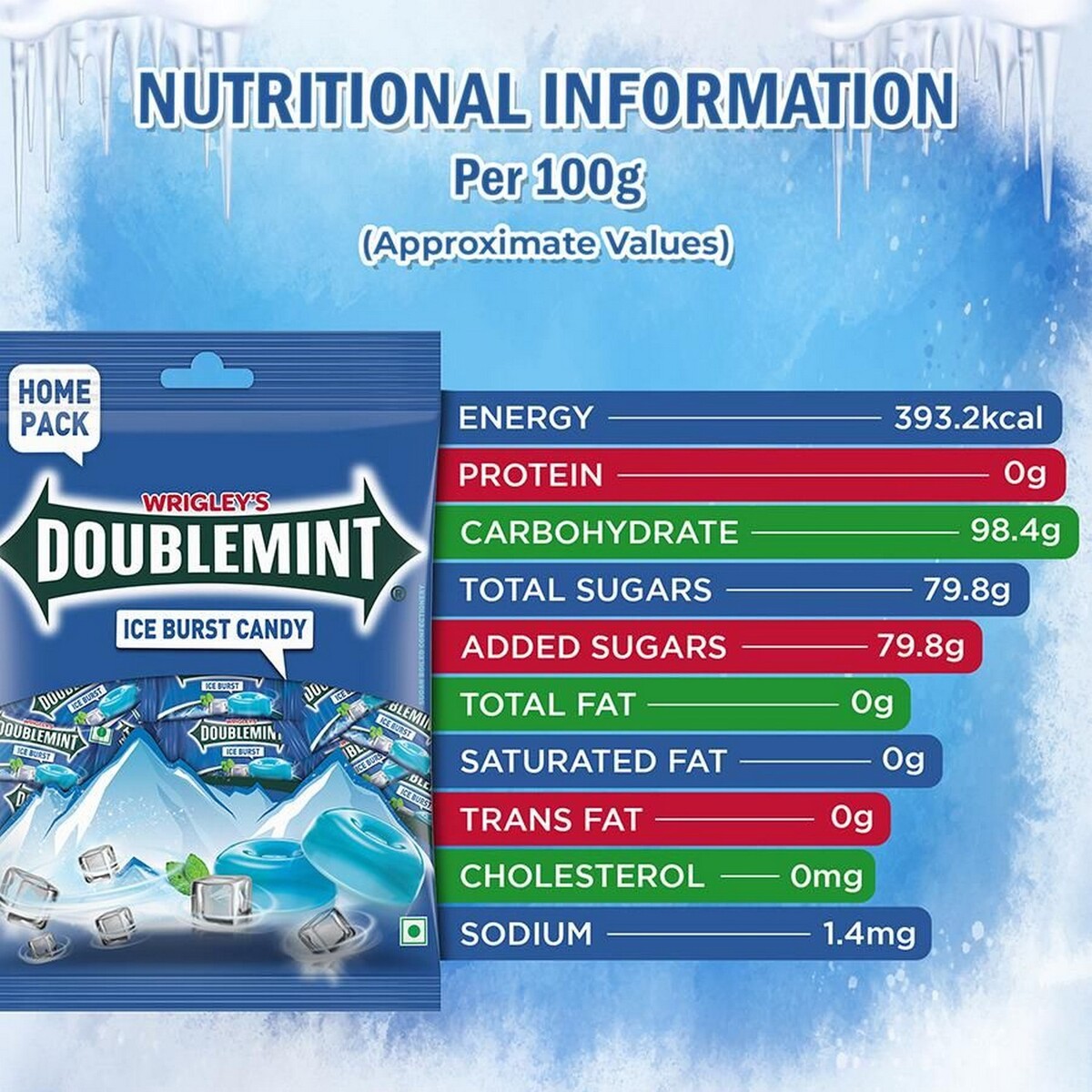 Wrigleys  Doublemint Candy Ice Burst 112.5g
